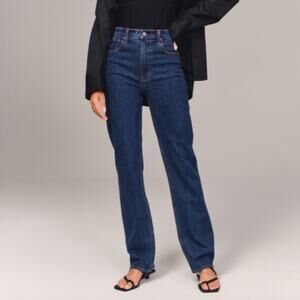 NWT Abercrombie 90s Straight Leg Dark Wash Jeans 28